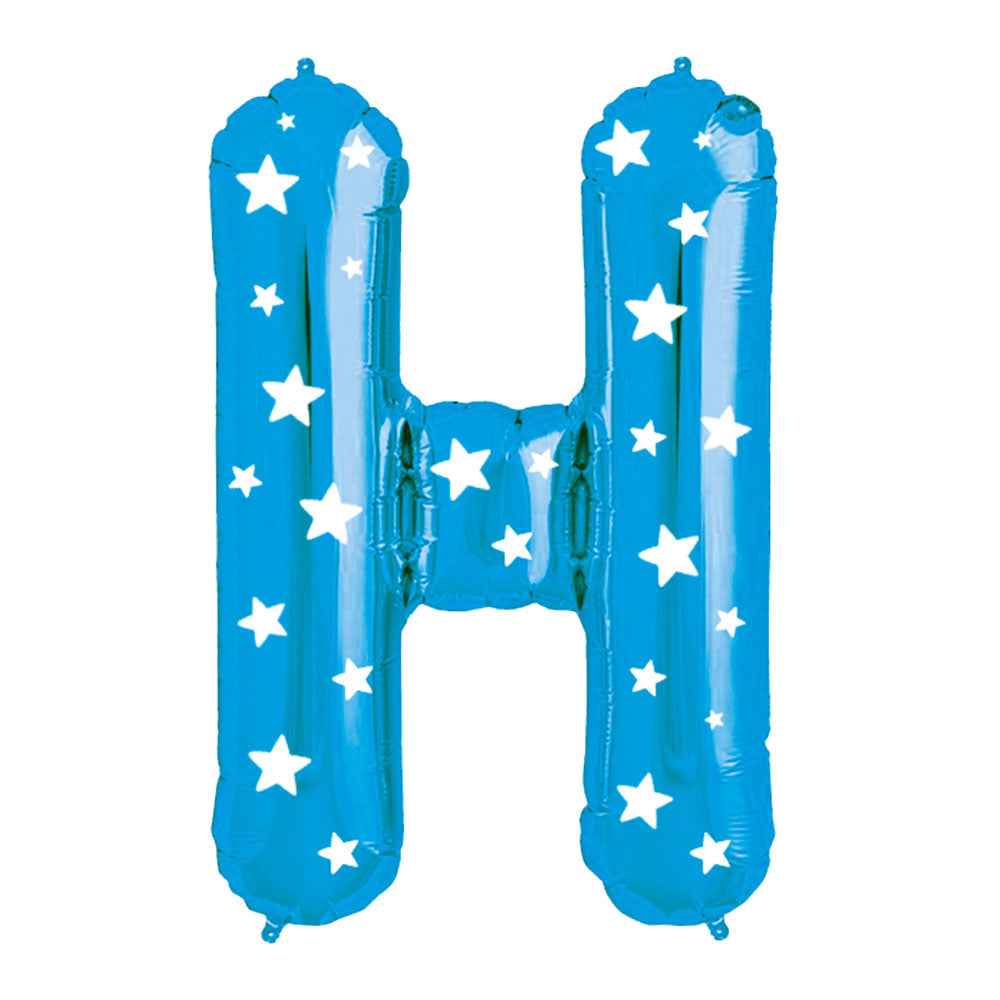 Globo Metálico Celeste 76 cm Letra H | Big Party